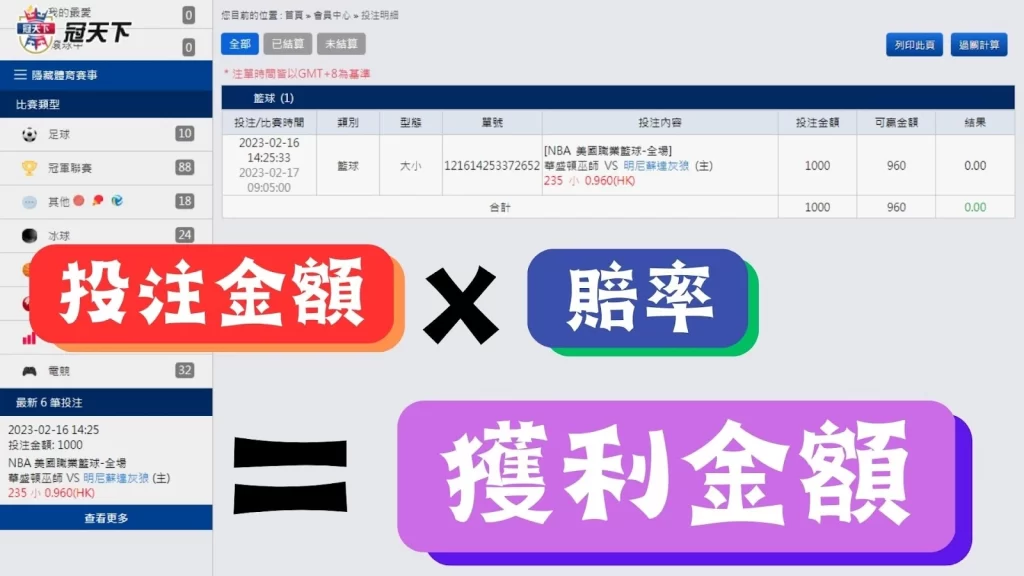 運彩投注術語